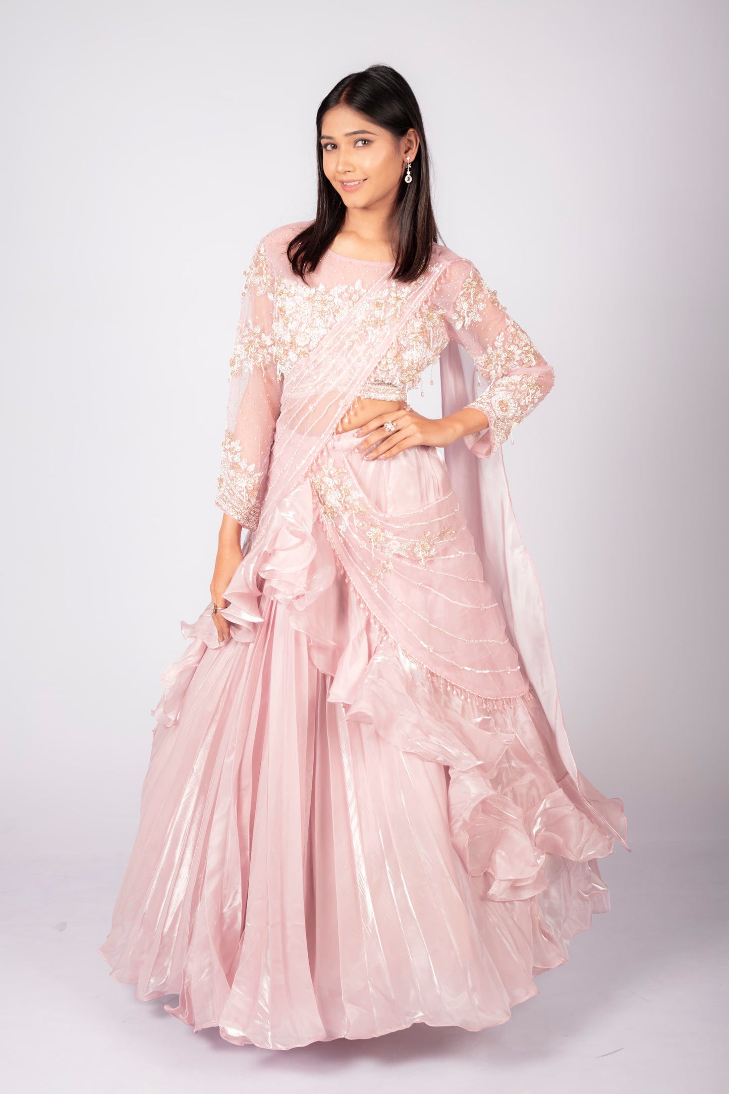 Blush Pink.hand embroidery Lehenga Set