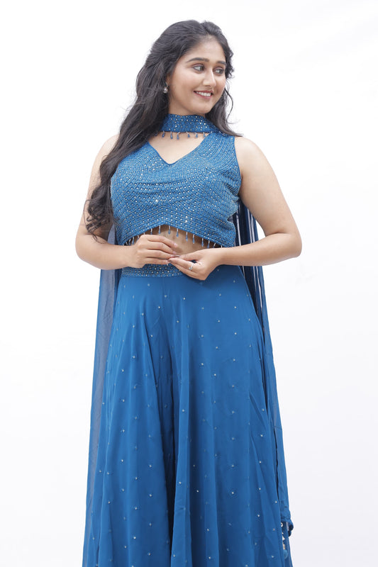 Midnight Sparkle Indo-Western Set