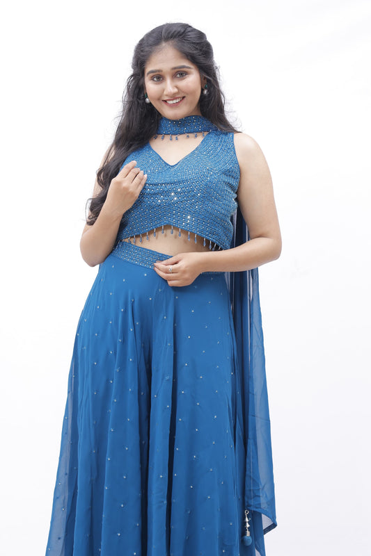 Midnight Sparkle Indo-Western Set