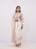 Cream kurta set with dupatta