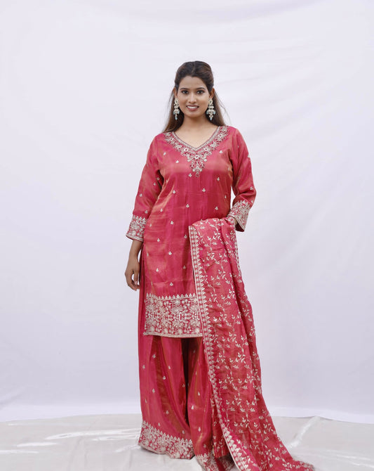 Blush Royale Embroidered Sharara Set