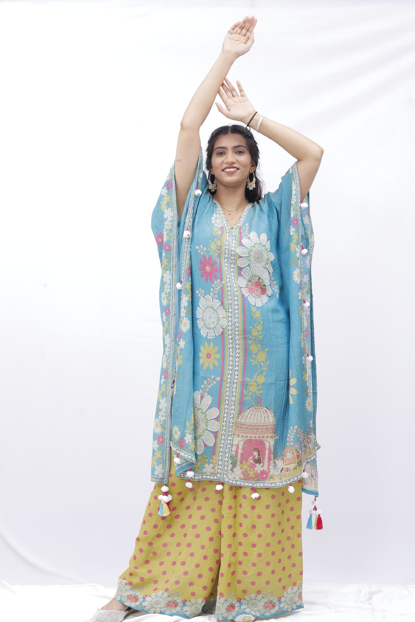 Peacock Garden Kaftan Set