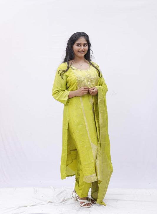 Lime Luxe Embroidered Kurta Set