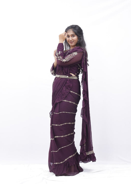Pre-Stitched Saree with Belt