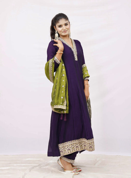 Purple Anarkali set
