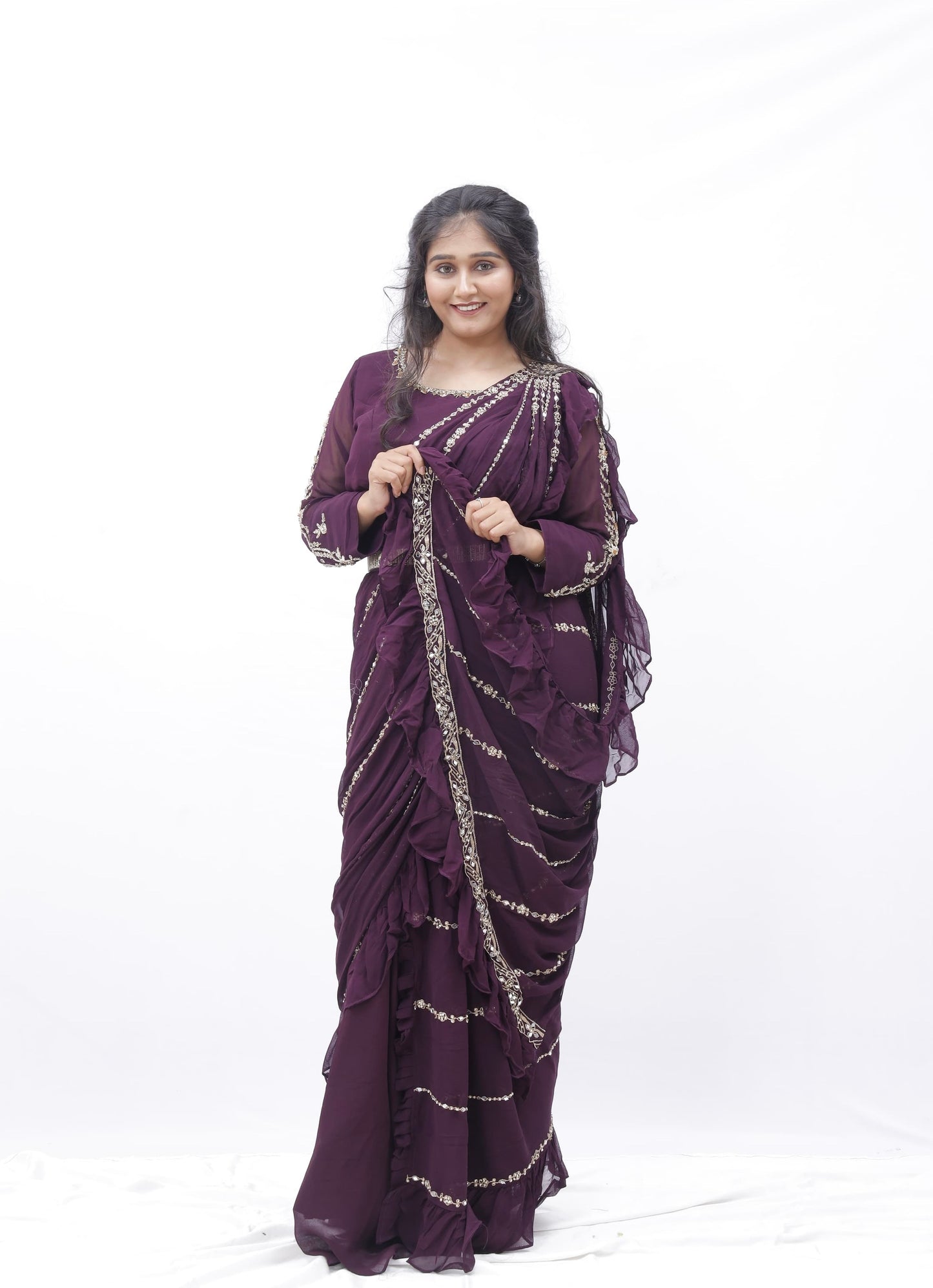 Pre-Stitched Saree with Belt