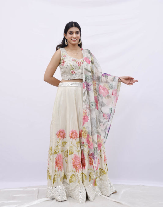 Blouse lehenga with dupatta set