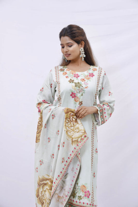 Garden Embroidered Suit Set