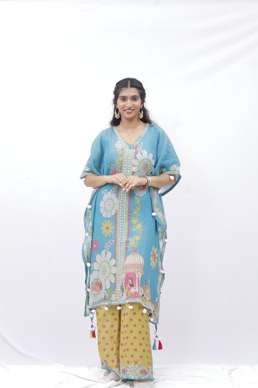 Peacock Garden Kaftan Set
