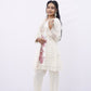 Pearl-White Floral Embroidered Kurta Set