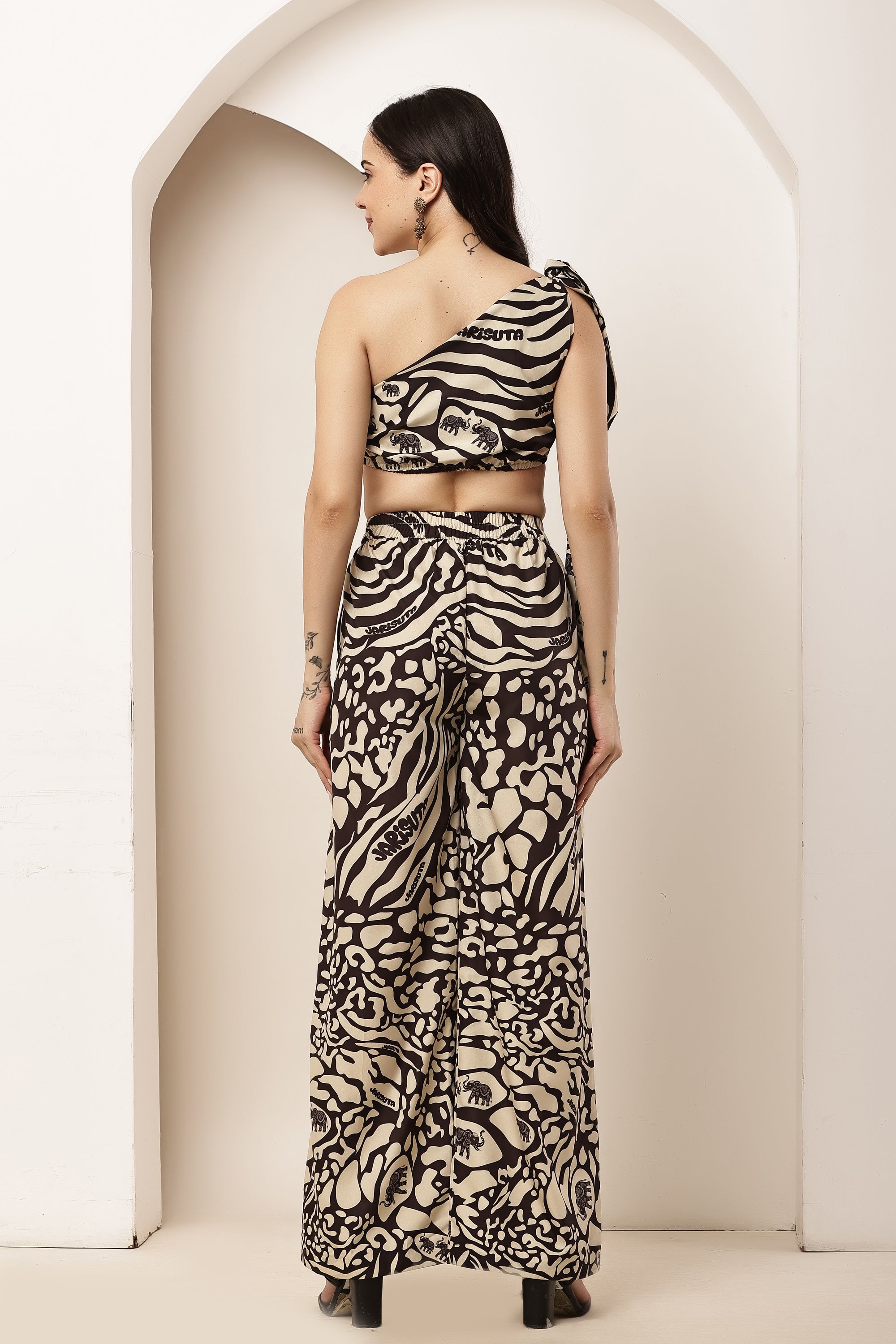 Tiger Eye A-Tie-Up Elasticated Top & Pant Co-ord Set