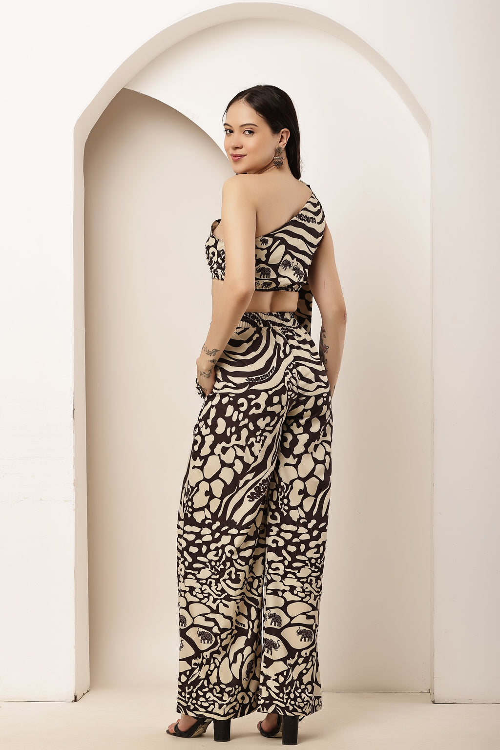 Tiger Eye A-Tie-Up Elasticated Top & Pant Co-ord Set