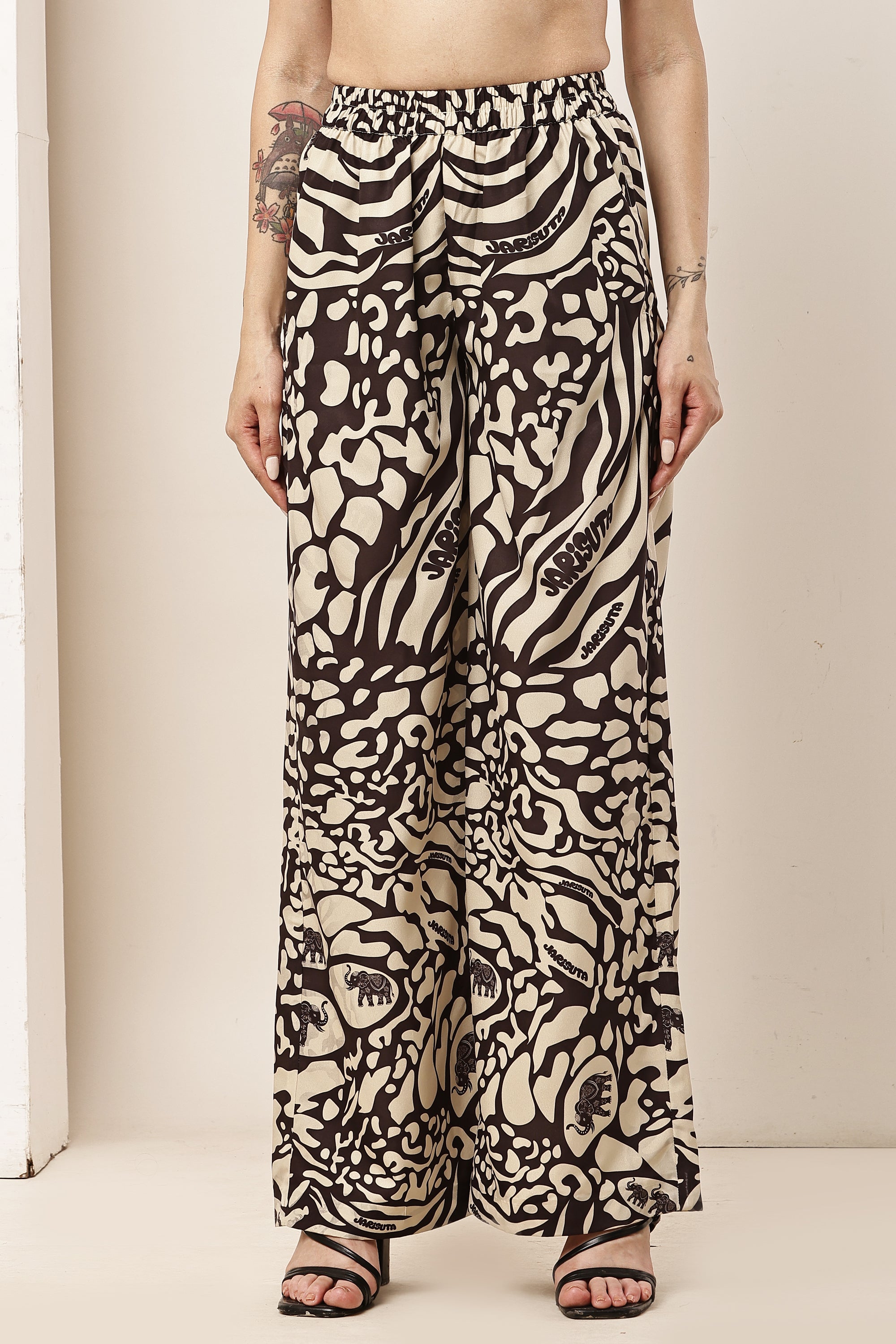 Tiger Eye A-Tie-Up Elasticated Top & Pant Co-ord Set