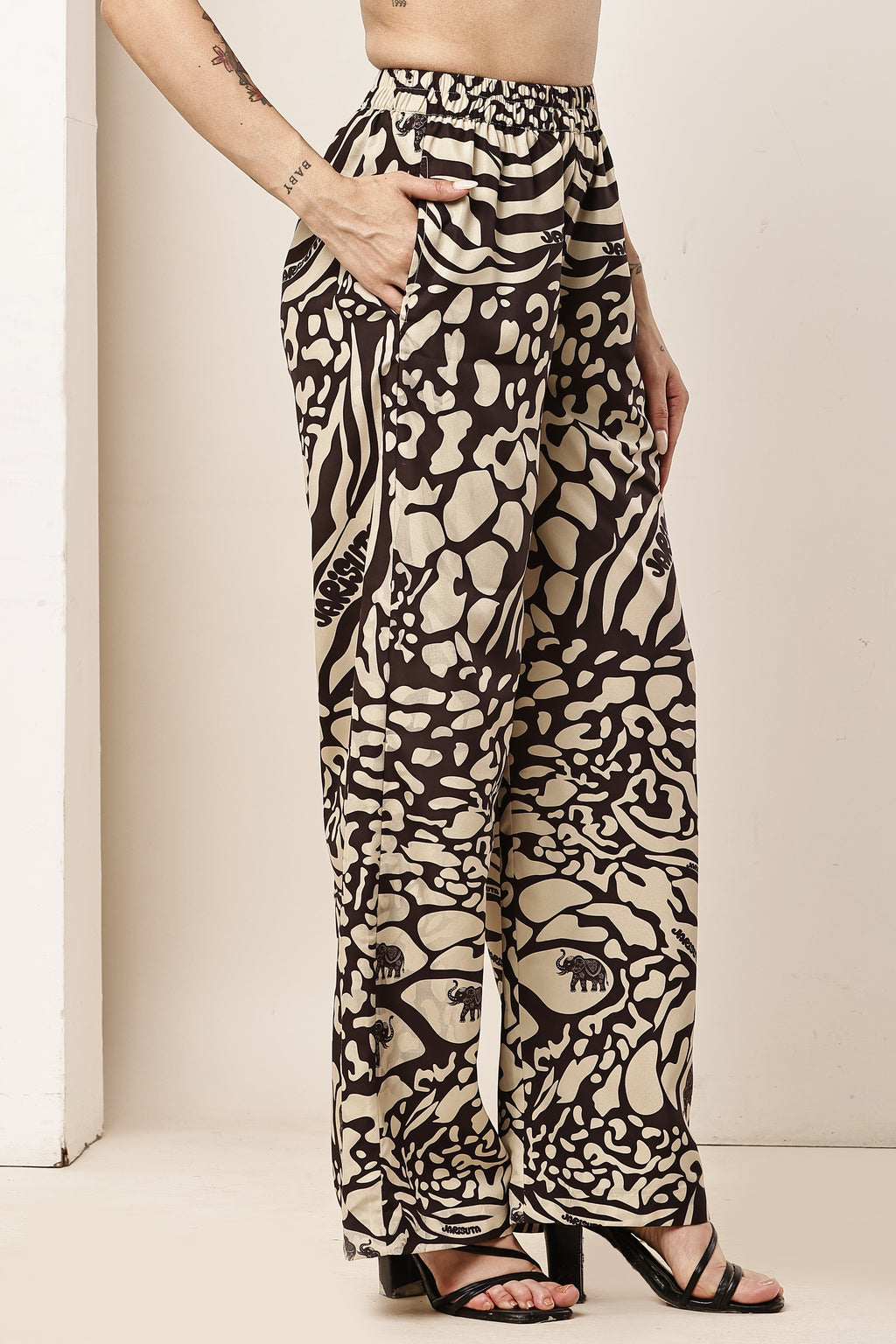 Tiger Eye A-Tie-Up Elasticated Top & Pant Co-ord Set