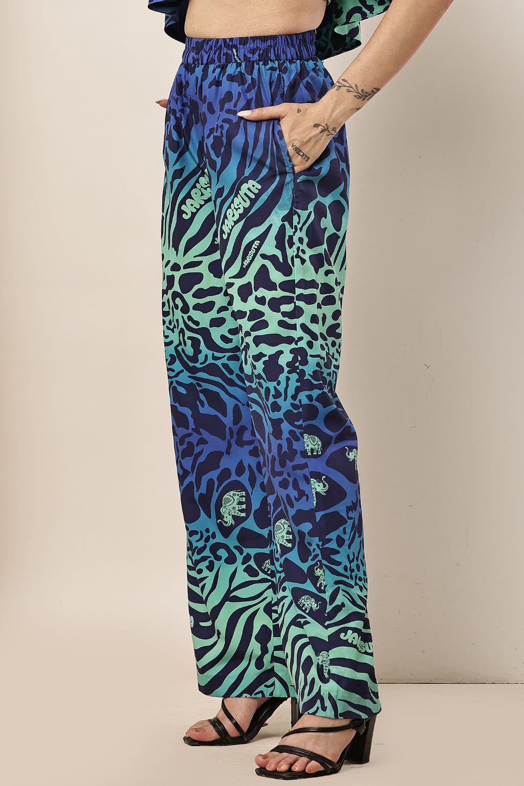 Cat Eye A-Frill Top & Elasticated Pant Co-ord Set