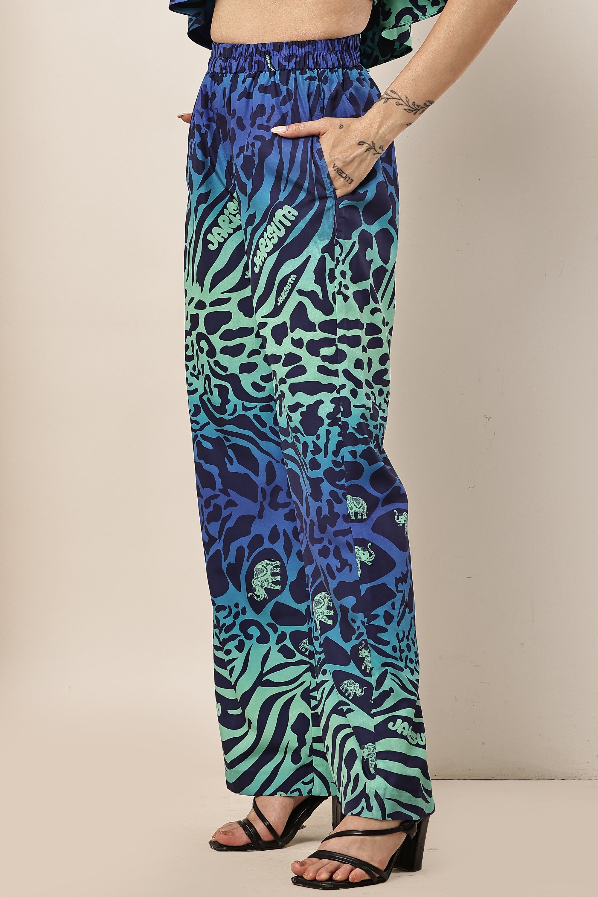 Cat Eye A-Frill Top & Elasticated Pant Co-ord Set