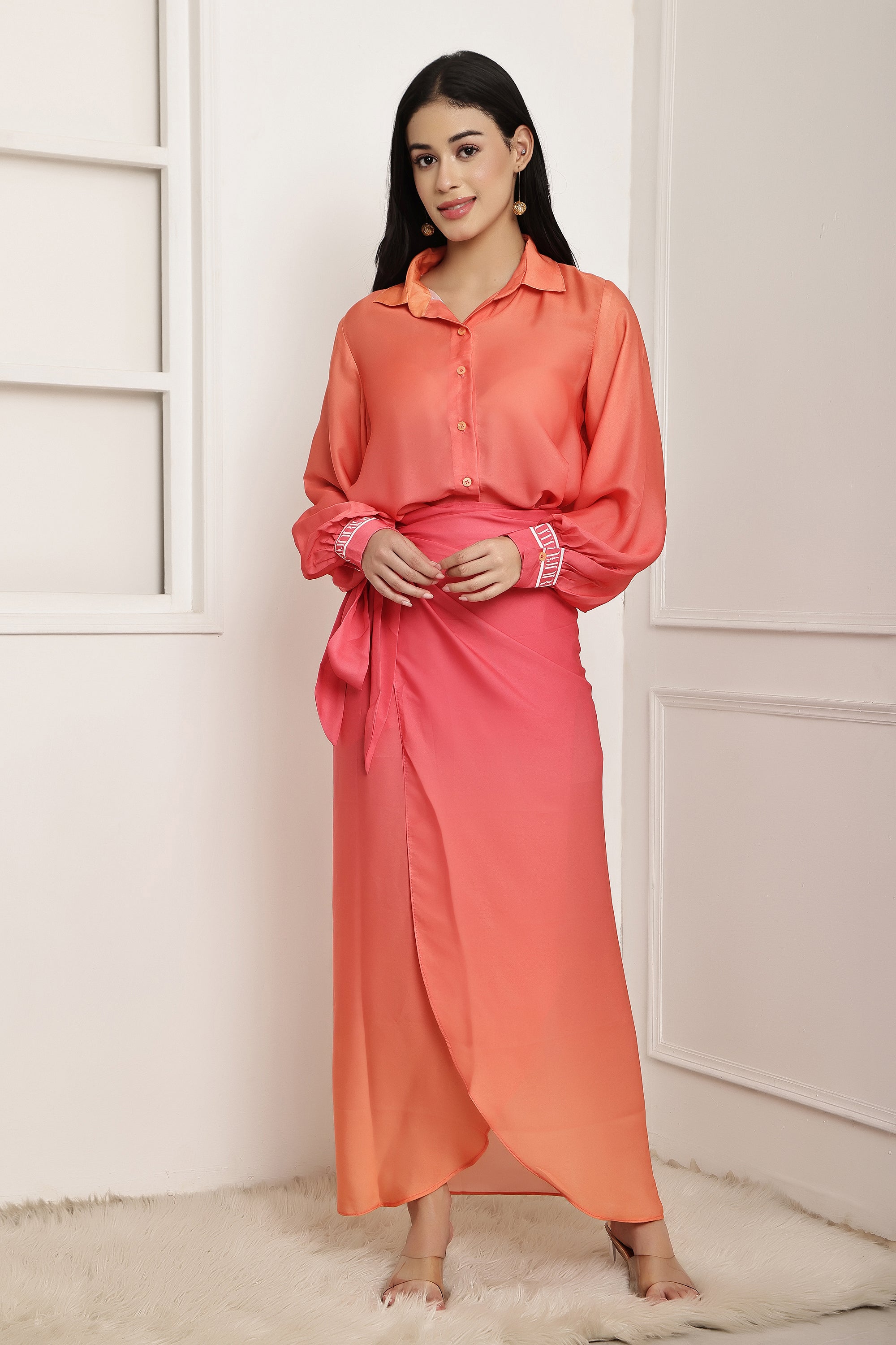 Sunset Muse Ombre Shirt & Sarong Set