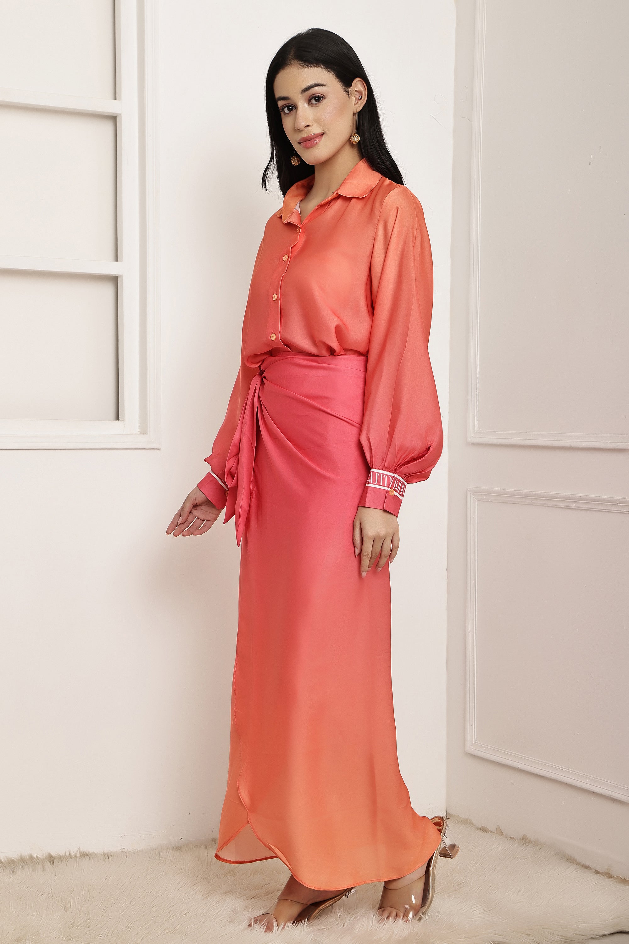 Sunset Muse Ombre Shirt & Sarong Set