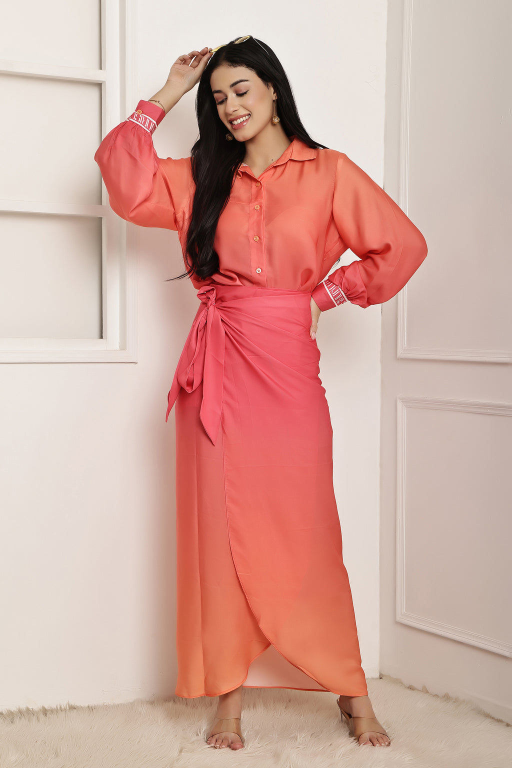 Sunset Muse Ombre Shirt & Sarong Set