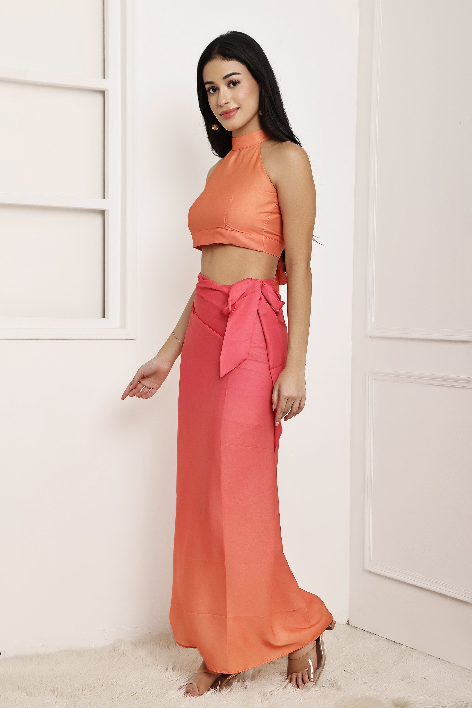 Sunset Sway Ombre Halter Top & Sarong Set