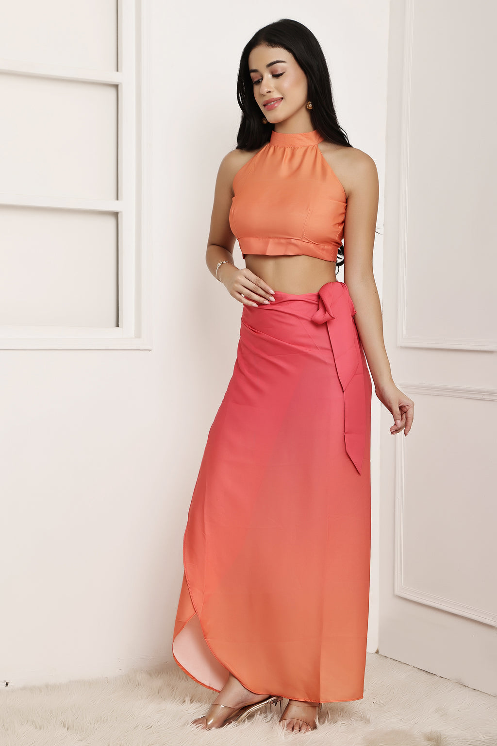 Sunset Sway Ombre Halter Top & Sarong Set
