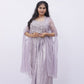 Lavender Shimmer Indo-Western draped skirt