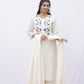 Ivory Embroidered Kurta Set with Palazzo and Dupatta