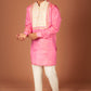 Men's Pink Silk Kurta with Intricate Embroidery