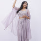 Lavender Shimmer Indo-Western draped skirt