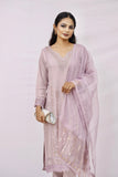Mauve pink kurta set with dupatta