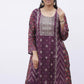 Wine Aura Embroidered Kurta Set