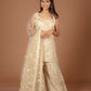 Ivory Embroidered Sharara Set with Dupatta