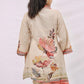 Cream short kurta with pant