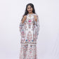 Floral Printed White Sharara Set with Dupatta