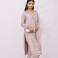 Mauve pink kurta set with dupatta