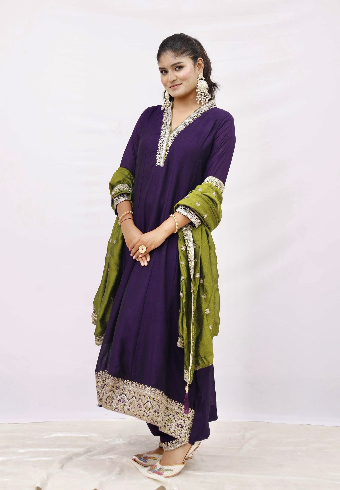 Purple Anarkali set