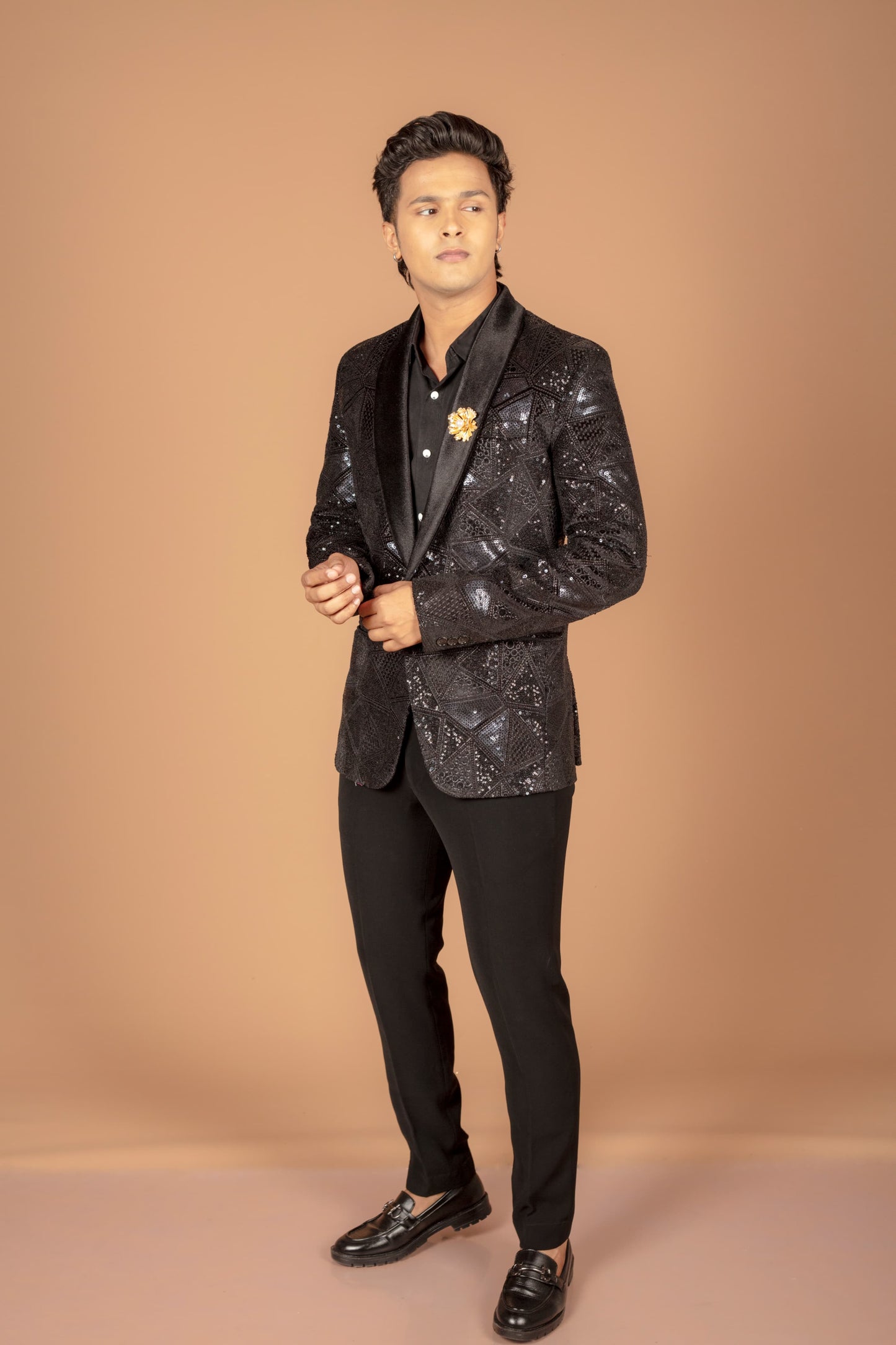 black sequined blazer
