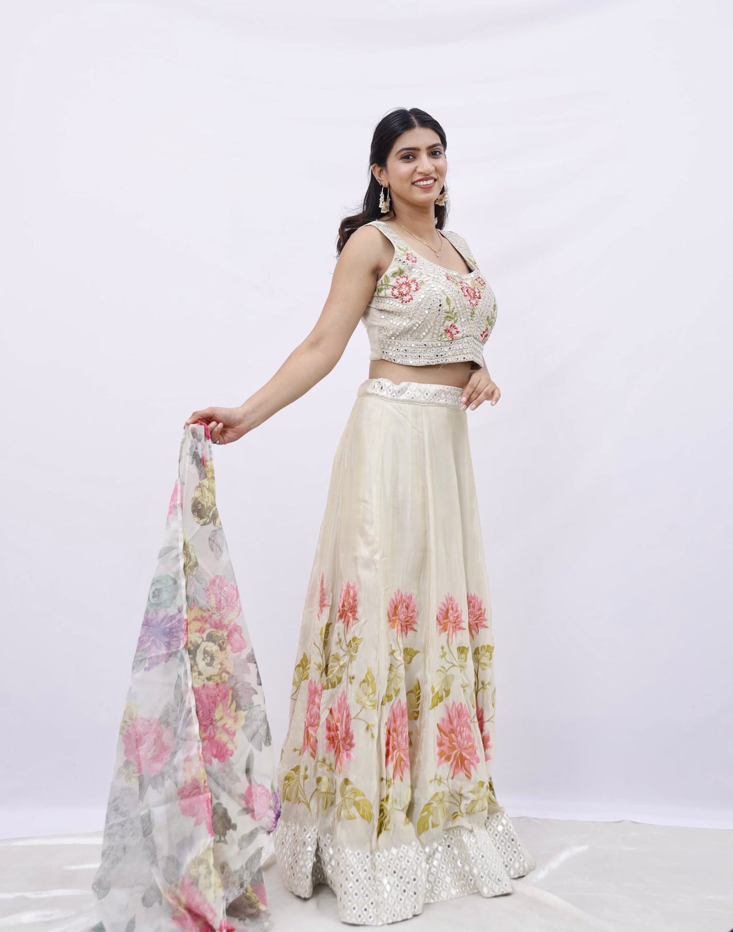 Blouse lehenga with dupatta set