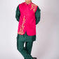 Men's Festive  Embroidered Pink Nehru Jacket