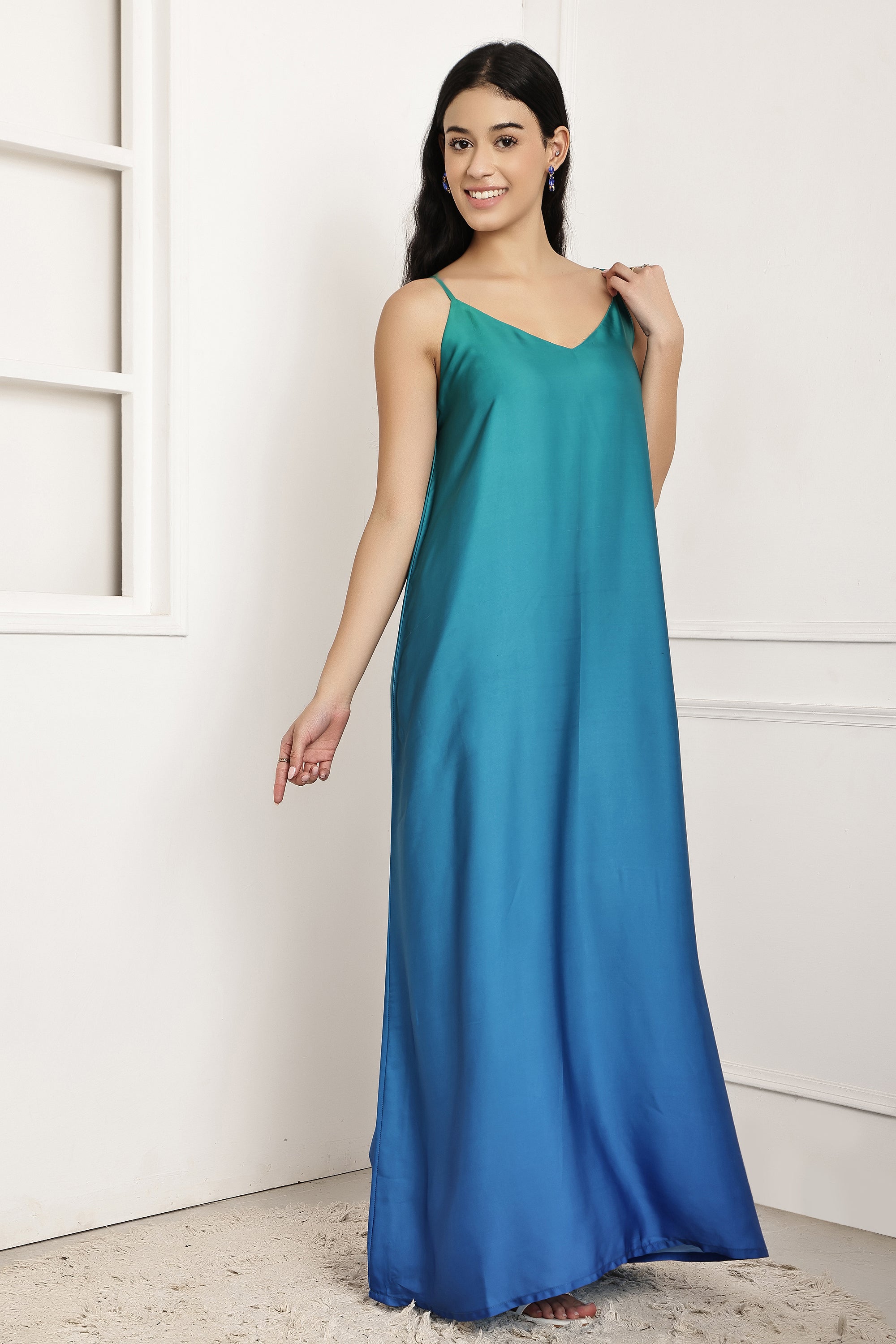 Ocean Drift Ombre Maxi Dress