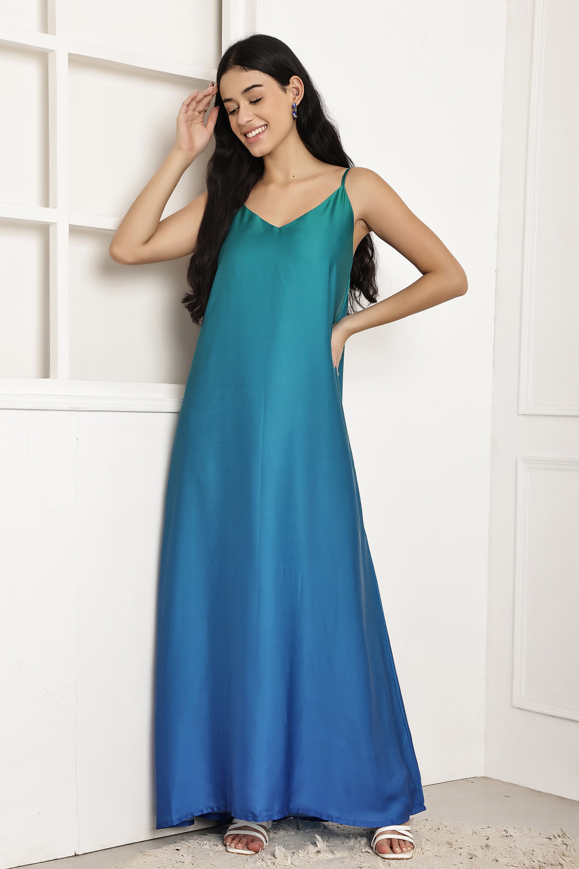 Ocean Drift Ombre Maxi Dress