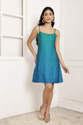 Blue Lagoon Ombre Corset Back Mini Dress