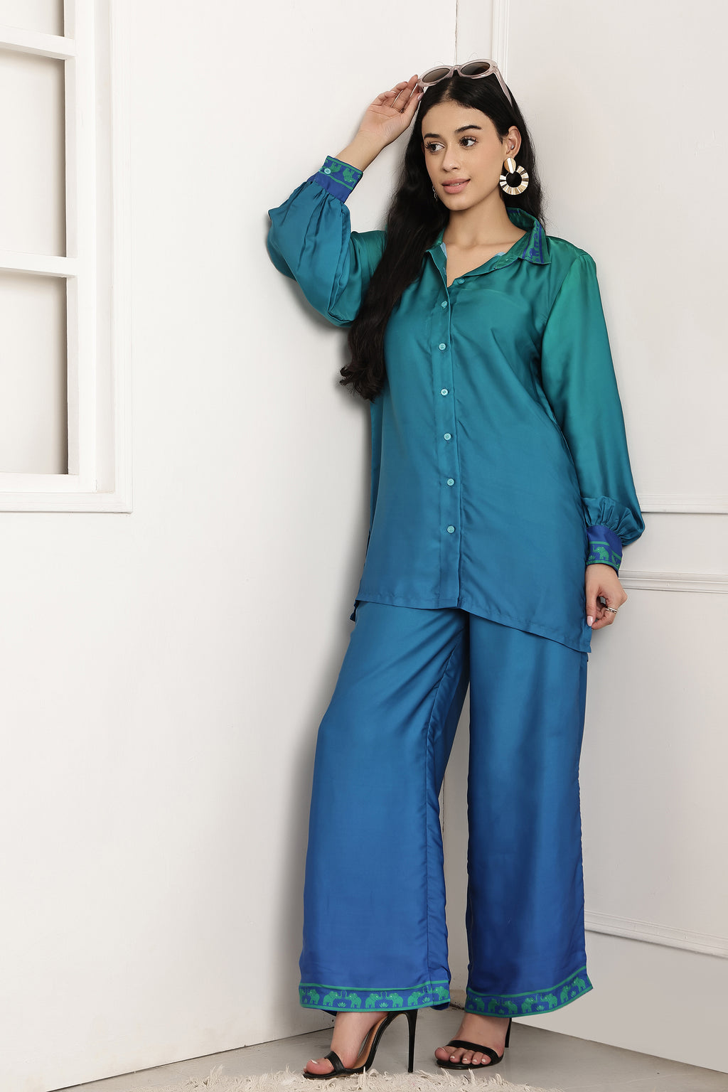 Ocean Current Ombre Shirt & Pant Set