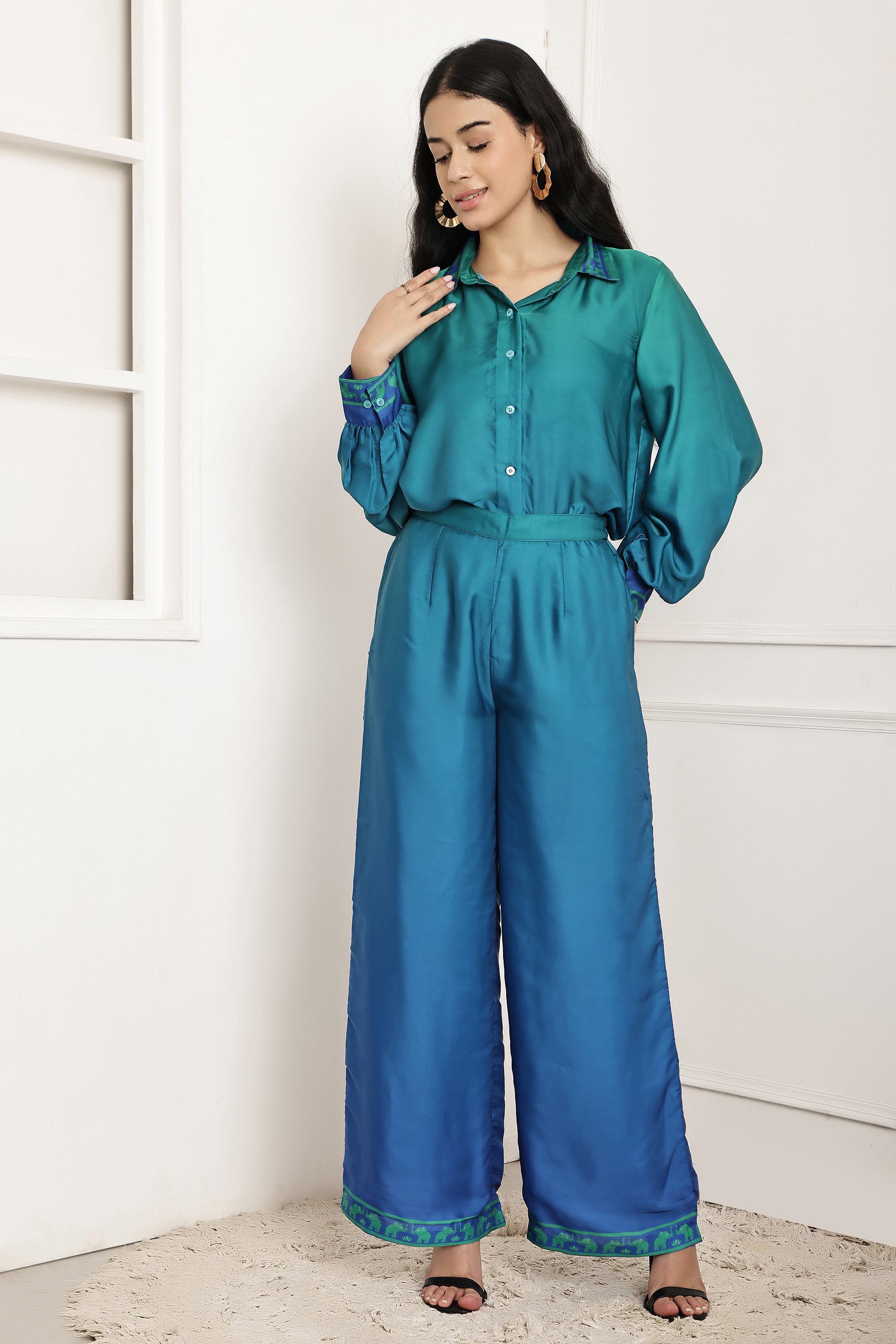 Ocean Current Ombre Shirt & Pant Set