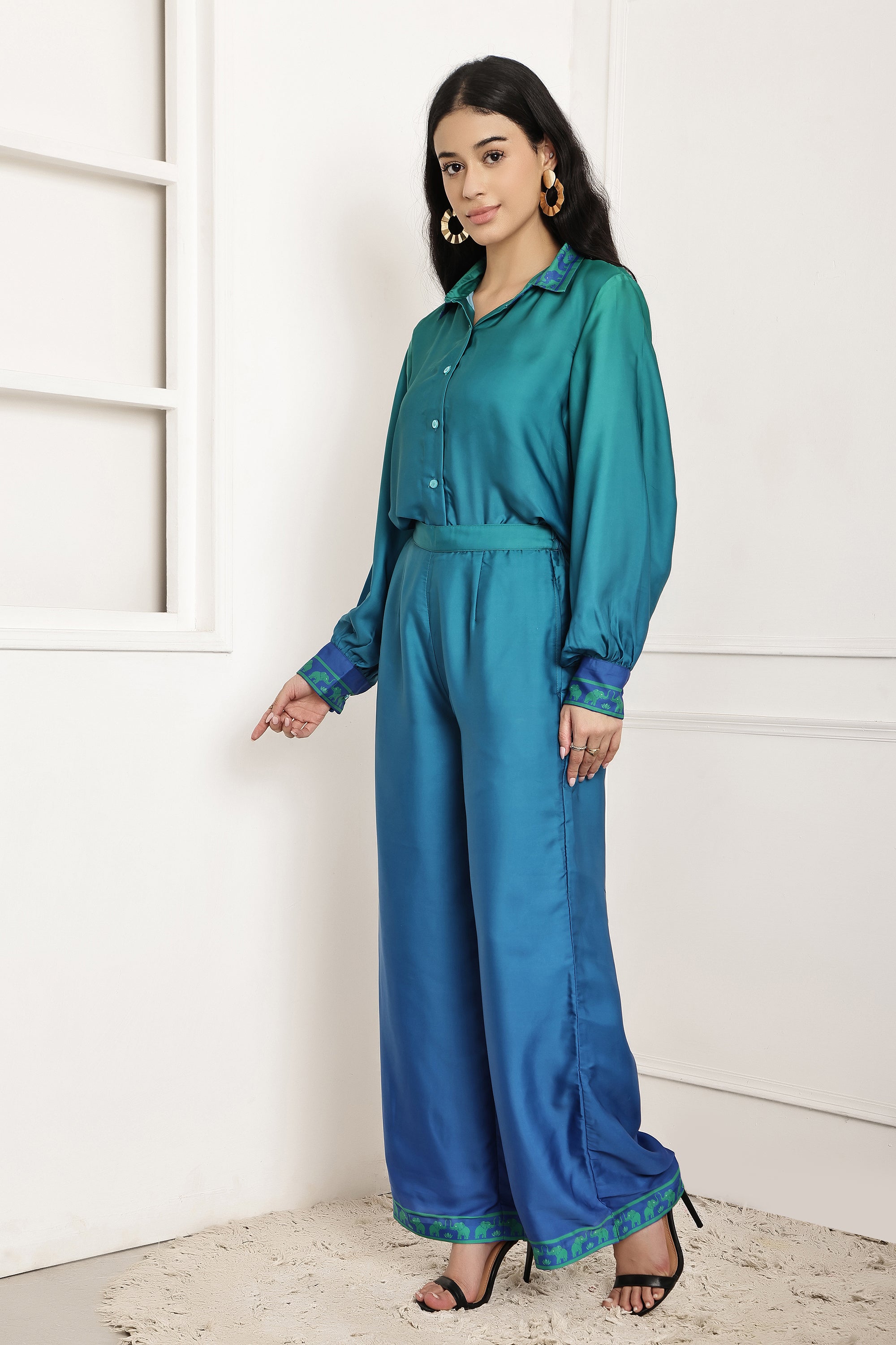 Ocean Current Ombre Shirt & Pant Set