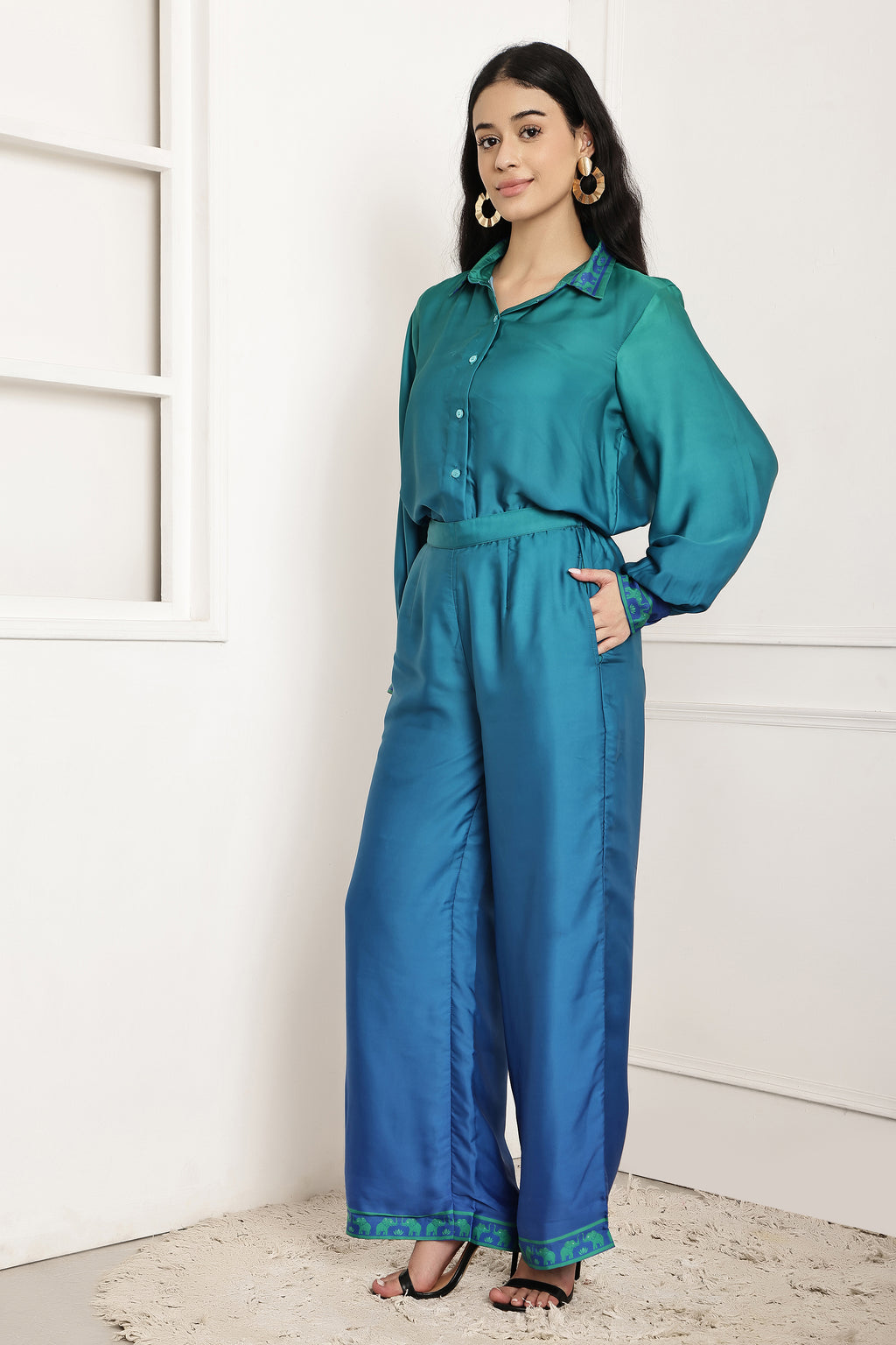 Ocean Current Ombre Shirt & Pant Set
