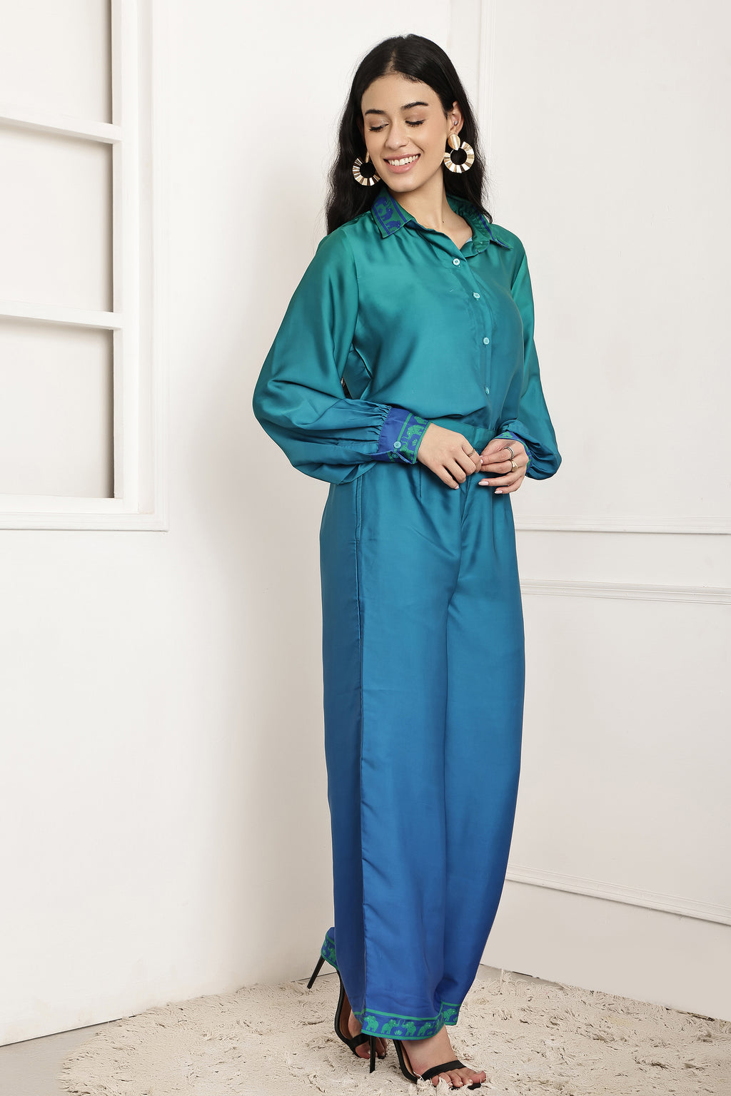 Ocean Current Ombre Shirt & Pant Set