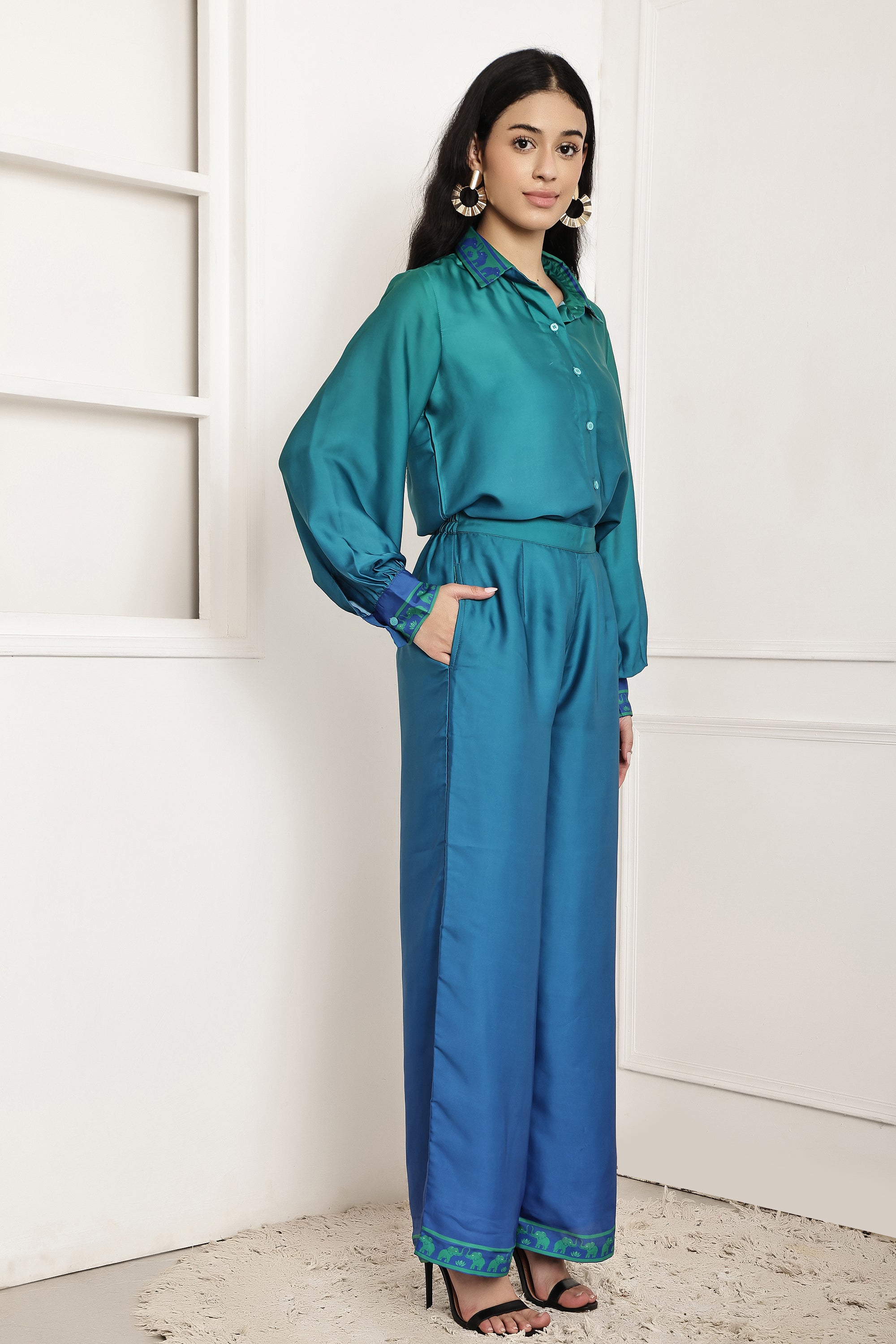 Ocean Current Ombre Shirt & Pant Set