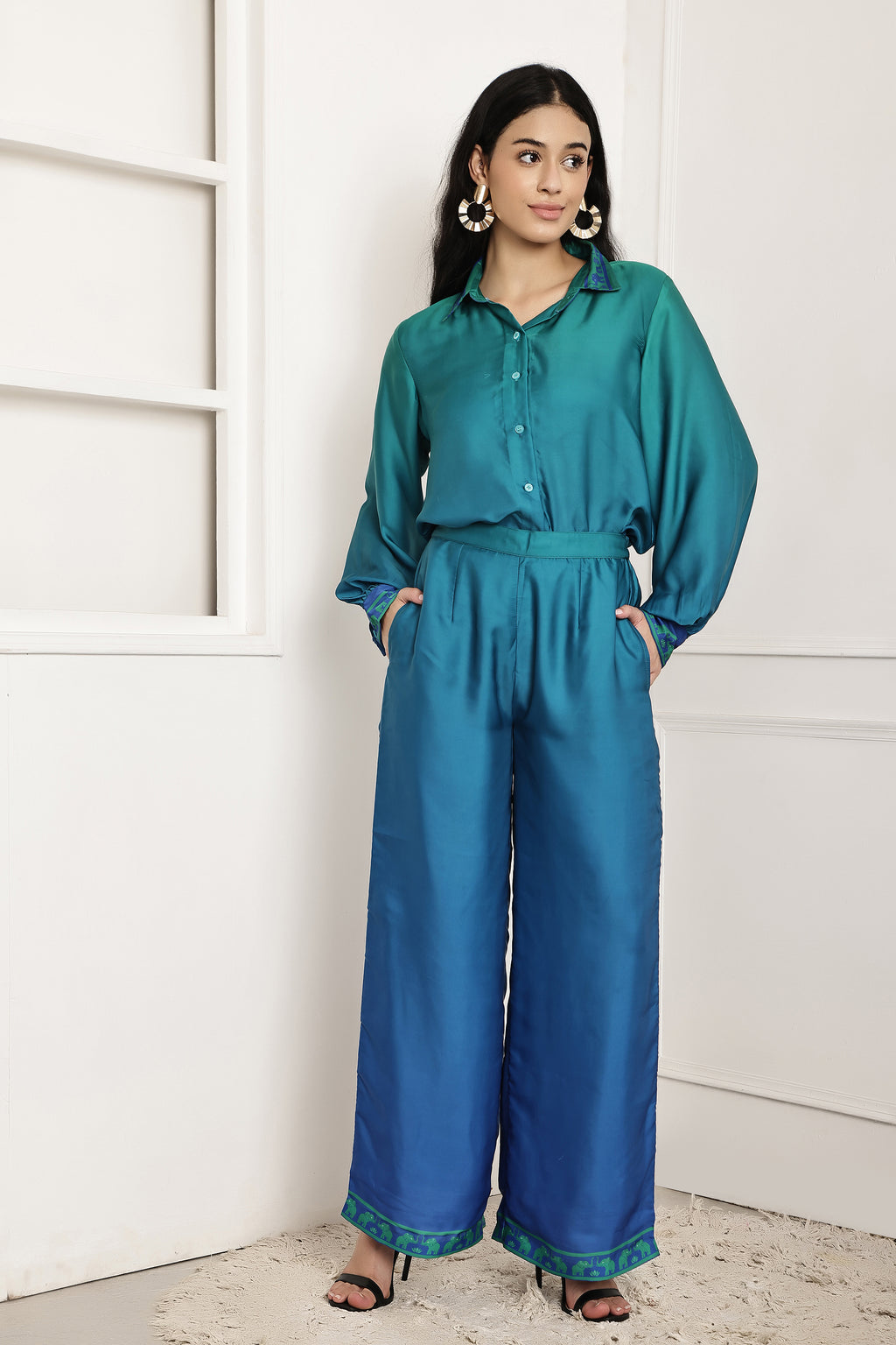 Ocean Current Ombre Shirt & Pant Set