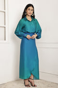 Tidal Blue Ombre Shirt & Sarong Set